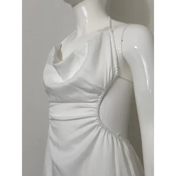 NWT Princess Polly Tailor White Maxi Dress Women’s 4, Cowl Neck Backless Party - Picture 4 of 15